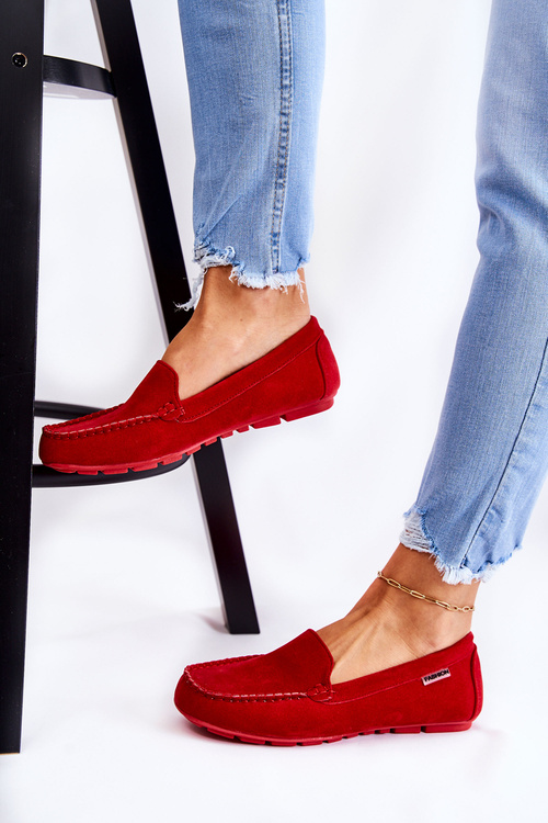 Dámské semišové mokasíny Červené Millare