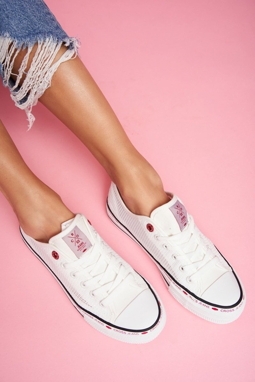 Dámske tenisky krížové džínsy White Mesh FF2R4016C