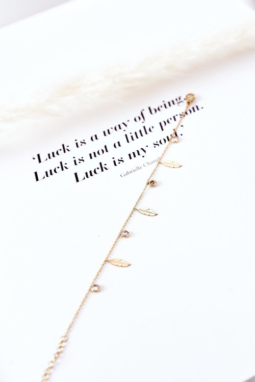 Náramok s perím a zlatými zirkónmi