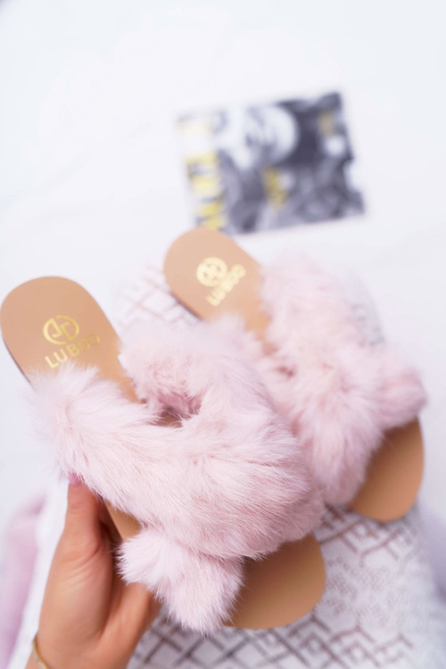 Dámské Nazouváky S Kožešinou Lu Boo Růžové