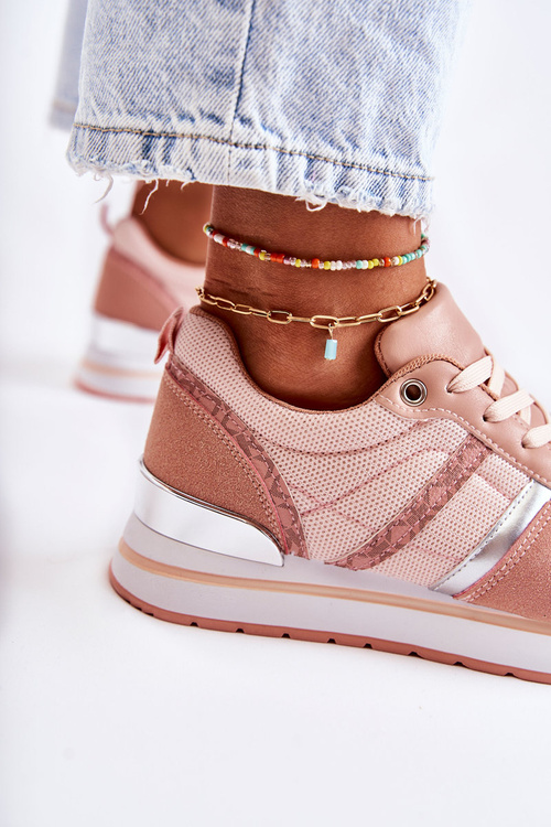 Klasické dámské vázané sportovní boty růžove Elenes