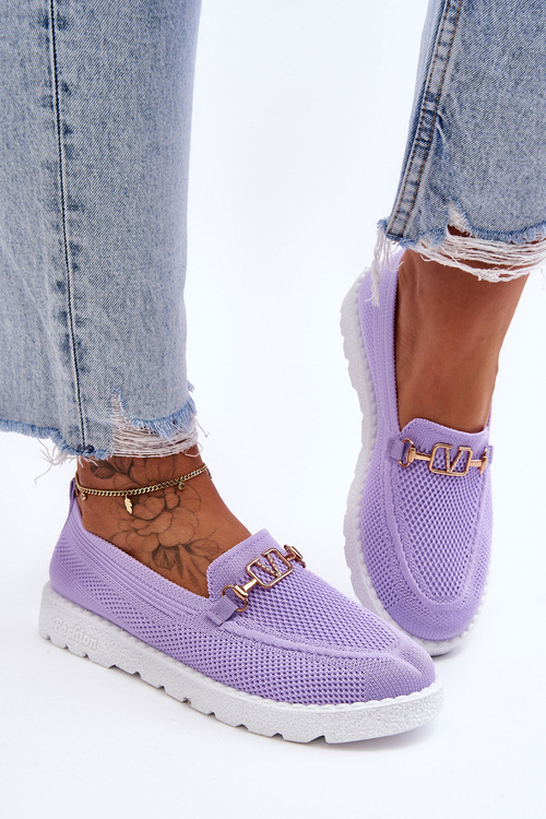 Sklz-on dámske sklz-on tenisky s fialovou dekoráciou Aleny