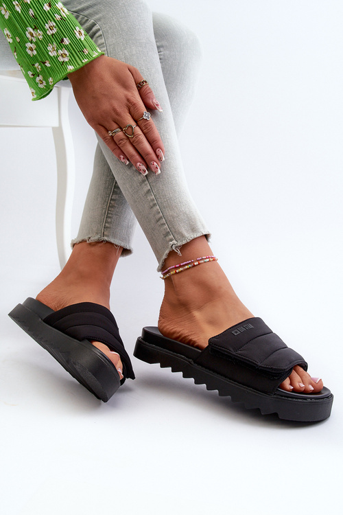 Dámske Šľapky Na Platforme Big Star NN274772 Čierne