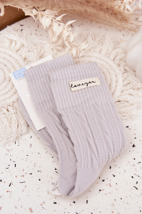 Teplé Ženské Ponožky S Vlnou Jasnoszare