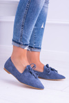 Lu Boo Navy Blue Ballerinas v Spitz Lordy Suede Feliciano