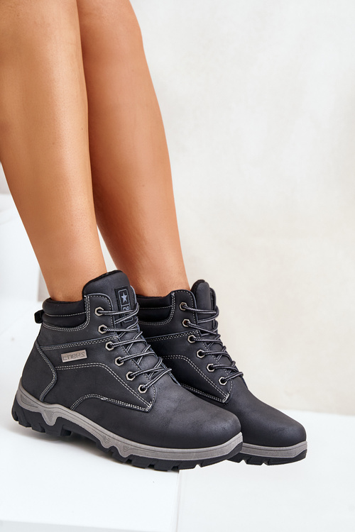 Pánské Zateplené Trekingové Boty Z Eko Kůže Modré Neramia