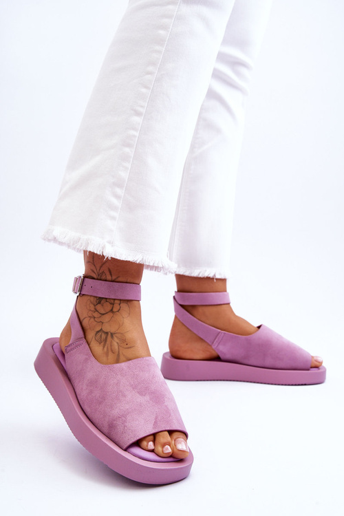 Pohodlné dámske sandále na platforme Purple Rubie