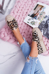 hnědé posuvné Semišové espadrille Leopard Zadie
