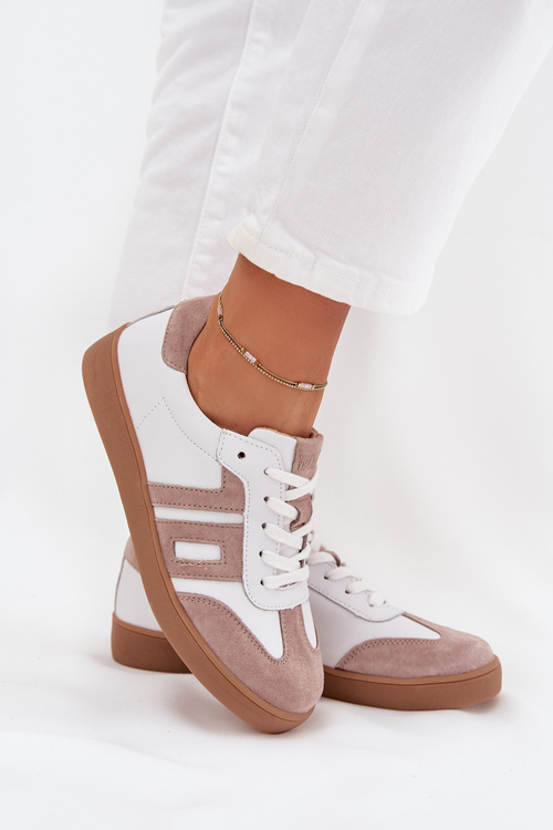 Dámské Kožené Tenisky Vinceza 79557 Bílá-Bežová