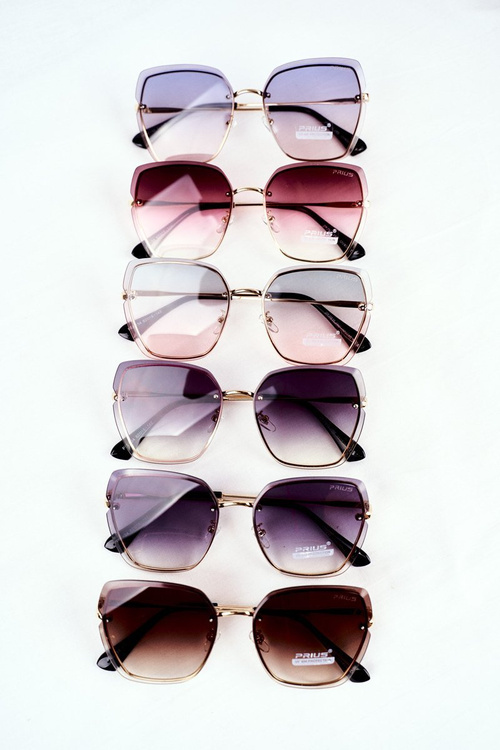 Hnedé slnečné okuliare Prius Pre-34 Gold Gradient