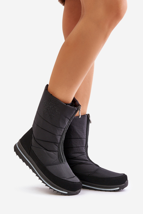 Dámske Snehule S Zipsom PROGJ-22-130 Čierne