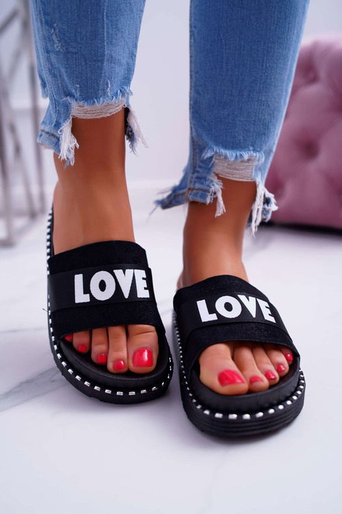 Dámské Nazouváky s Dekoracemi Černé Love Černé MoreLove