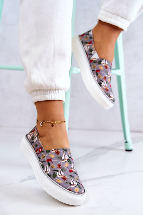 Dámska sklz na pamäťovú penu veľká hviezda JJ276015 Šedá tenisky