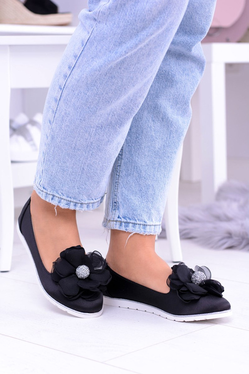 Velvet balerína s velkým květem Fumiko