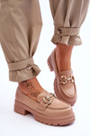 Dámské kožené slip-on mokasíny Béžová Albie
