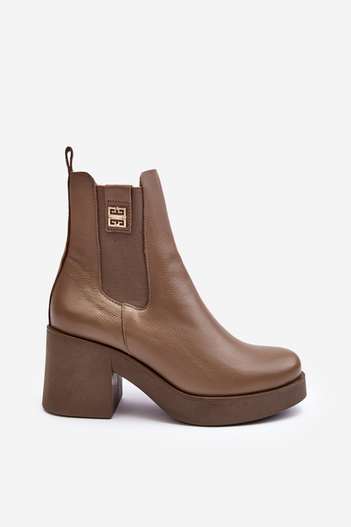 Kožené dámské boty na podpatku černé Kodra