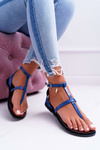 Lu Boo Sandals Roman Lento Navy Blue