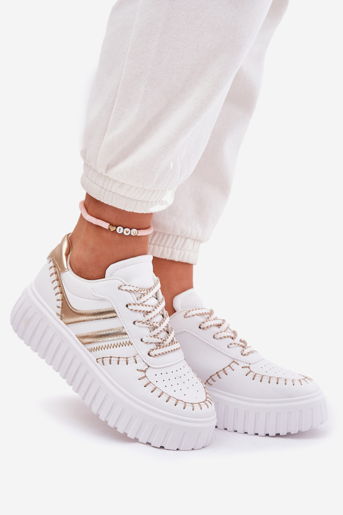 Dámské Tenisky Na Platformě Zlaté Ofenale