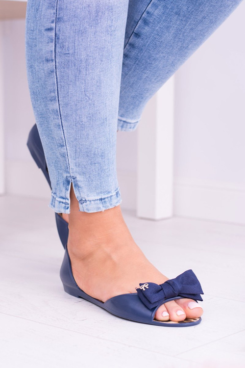 Námorné gumové dámske baleríny