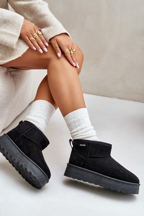 Nízke Snehové Topánky Na Platforme Big Star OO274A099 Čierne