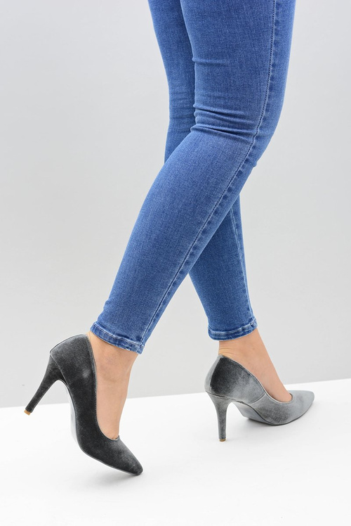 Dámske podpätky lu boo šedý zamat