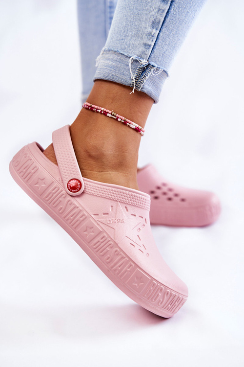Dámské světlé pantofle Big Star II275008 Růžové