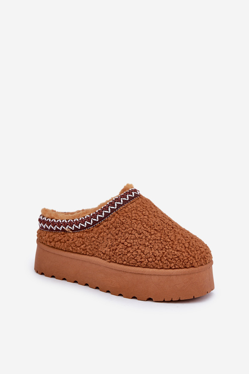 Snežnice Papuče Na Platforme S Ovčou Kožušinou Camel Ovirissa