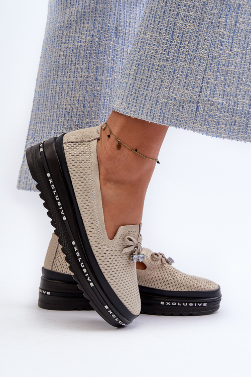 Lesklé Dámské Kozačky Kožené Na Platformě S.Barski LR400 Zlaté