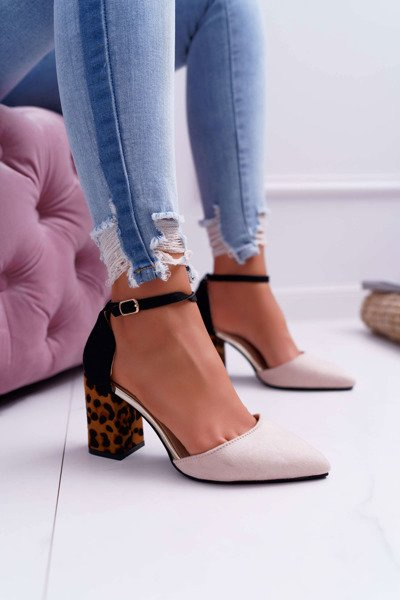 Dámske čerpadlá na leopardovej tlači Ferri Beige