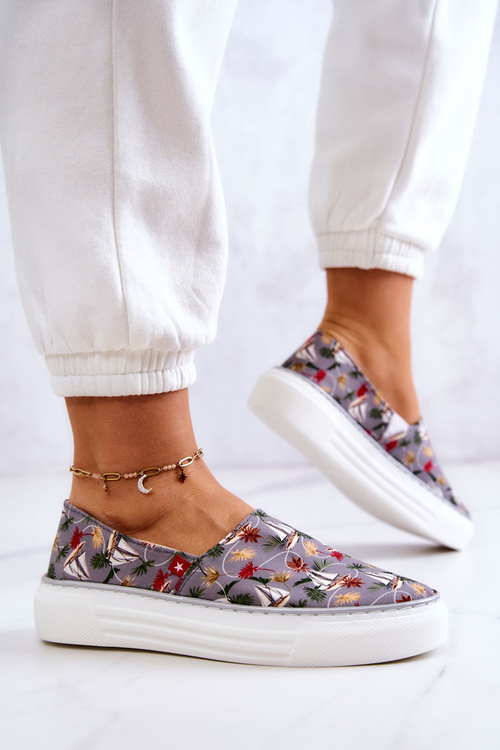 Dámska sklz na pamäťovú penu veľká hviezda JJ276015 Šedá tenisky