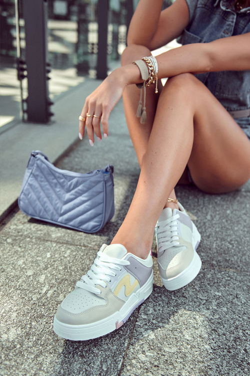 Dámska béžová francisová kožená športová topánka