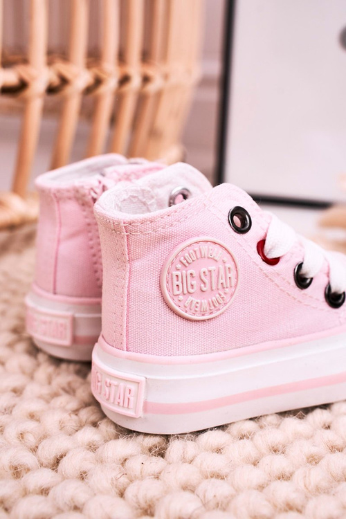 Dětské Tenisky Vysoké Se Zipem BIG STAR HH374191 Růžové