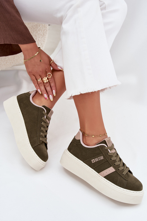 Dámske Tenisky Na Platforme Big Star SS274349 Zelené