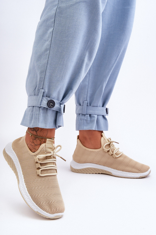 Klasické Textilní Slip-on Tenisky Bežové Gusto