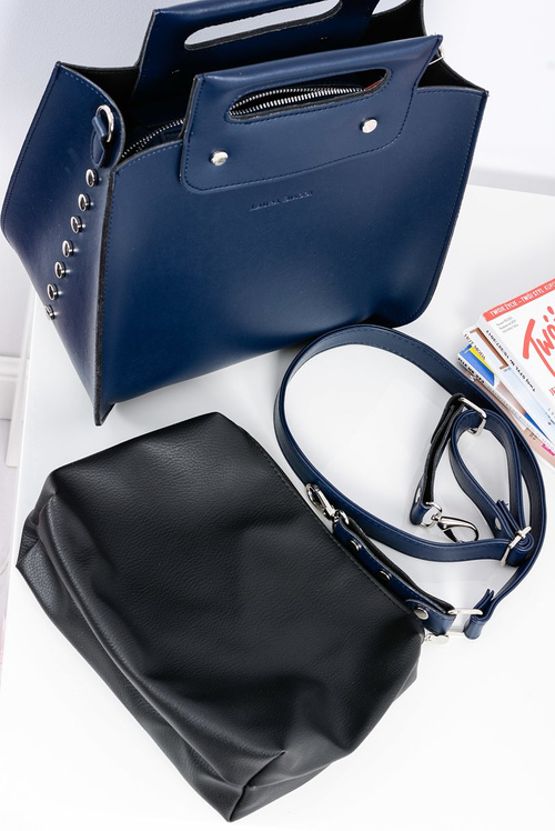 Veľká dámska Navy Blue Kabelka Nit