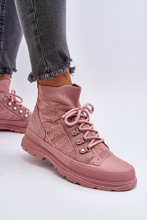 Dámske tenisky s elastickým vrchným dielom ružové Kalyne