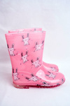 Detské gumové galoshes ružové zajačiky