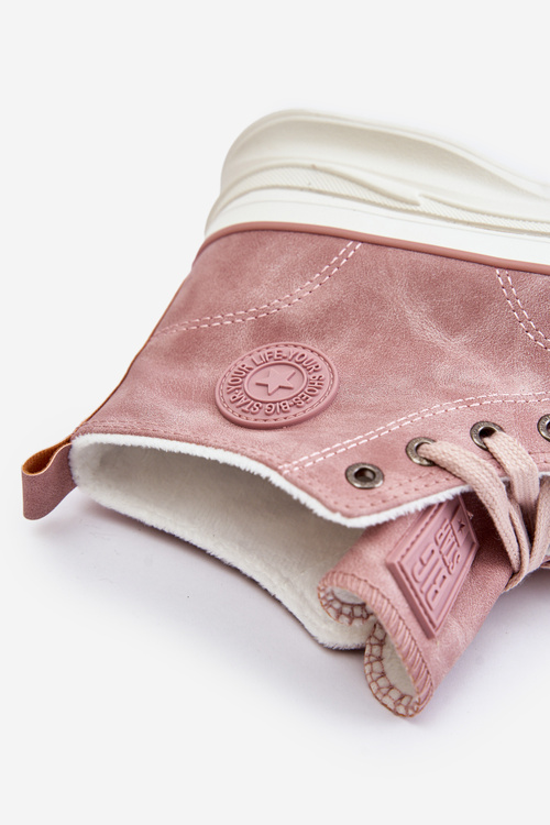 Zateplené Dámské Tenisky Na Platformě Big Star OO274071 Růžové