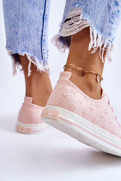 Dámske tenisky s výšivkou Big Star LL274224 Pink