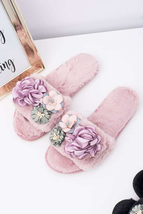 RůžovéDámské nazouváky s květinami Lu Boo Bouqet