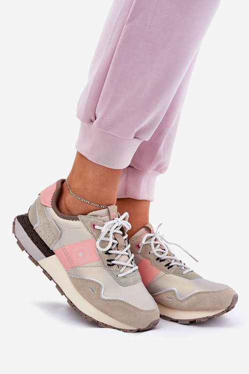 Dámské Semišové Tenisky Big Star RR274243 HI-POLY SYSTEM Šedo-Růžové