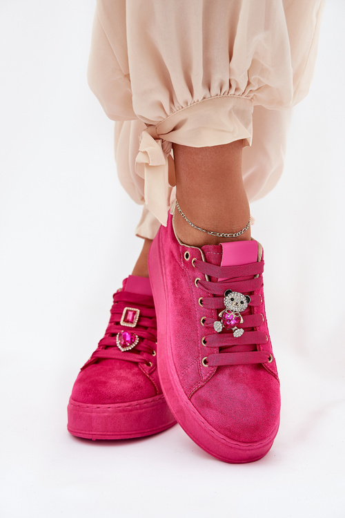 Dámske sneakersy na platforme s medvedíkom Fuchsie Vailina