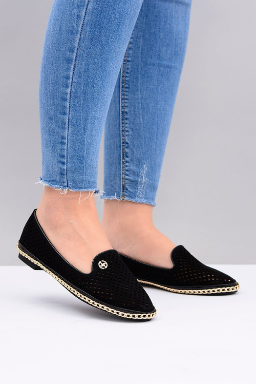 Lu Boo Čierne otvorené baleríny Lordy Styish