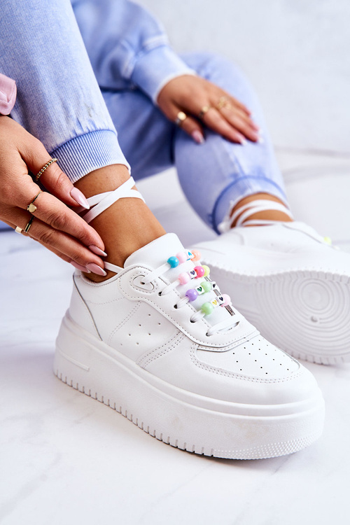 Dámská vázaná sportovní obuv Tenisky Bílá Manila