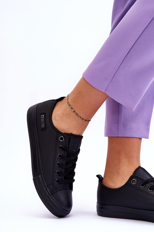 Dámské nízké kožené tenisky Big Star KK274011 Černá