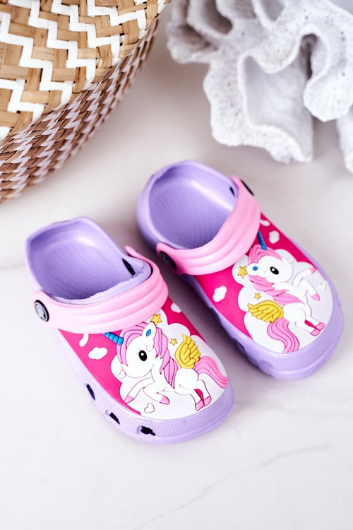 Dětské Pěnové Nazouváky S Jednorožcem Fialové