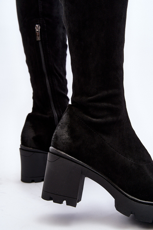 Čižmy Nad Koleno Na Podpätku La.Fi 270067B-SU Čierne