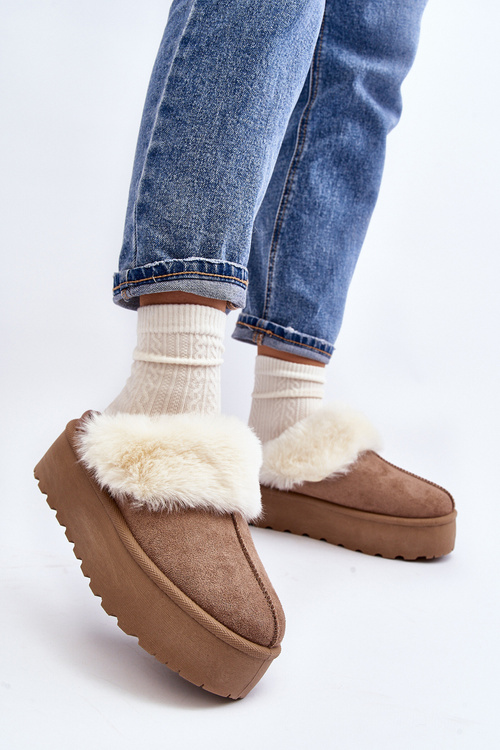 Dámské Zimní Boty na Hrubém Podrážce Khaki Starlyn