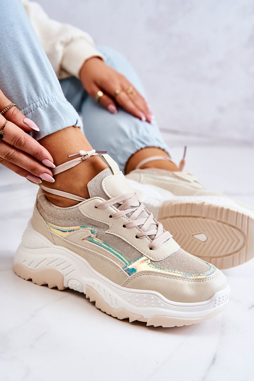 Ženské lesklé tenisky Bege callisto