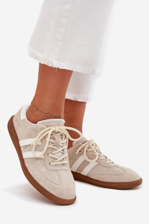 Nízké Kožené Tenisky Dámske Béžové Ismina